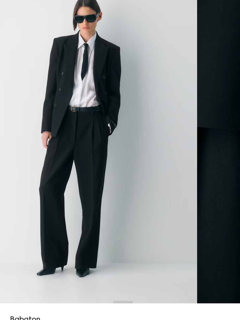 Aritzia Black Double-Breasted Blazer